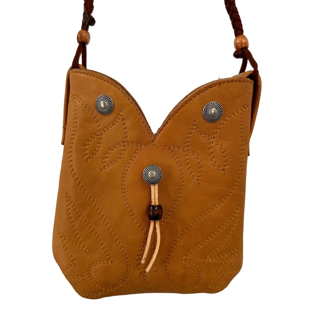 Leather Cowboy Boot Tooled Handmade Purse